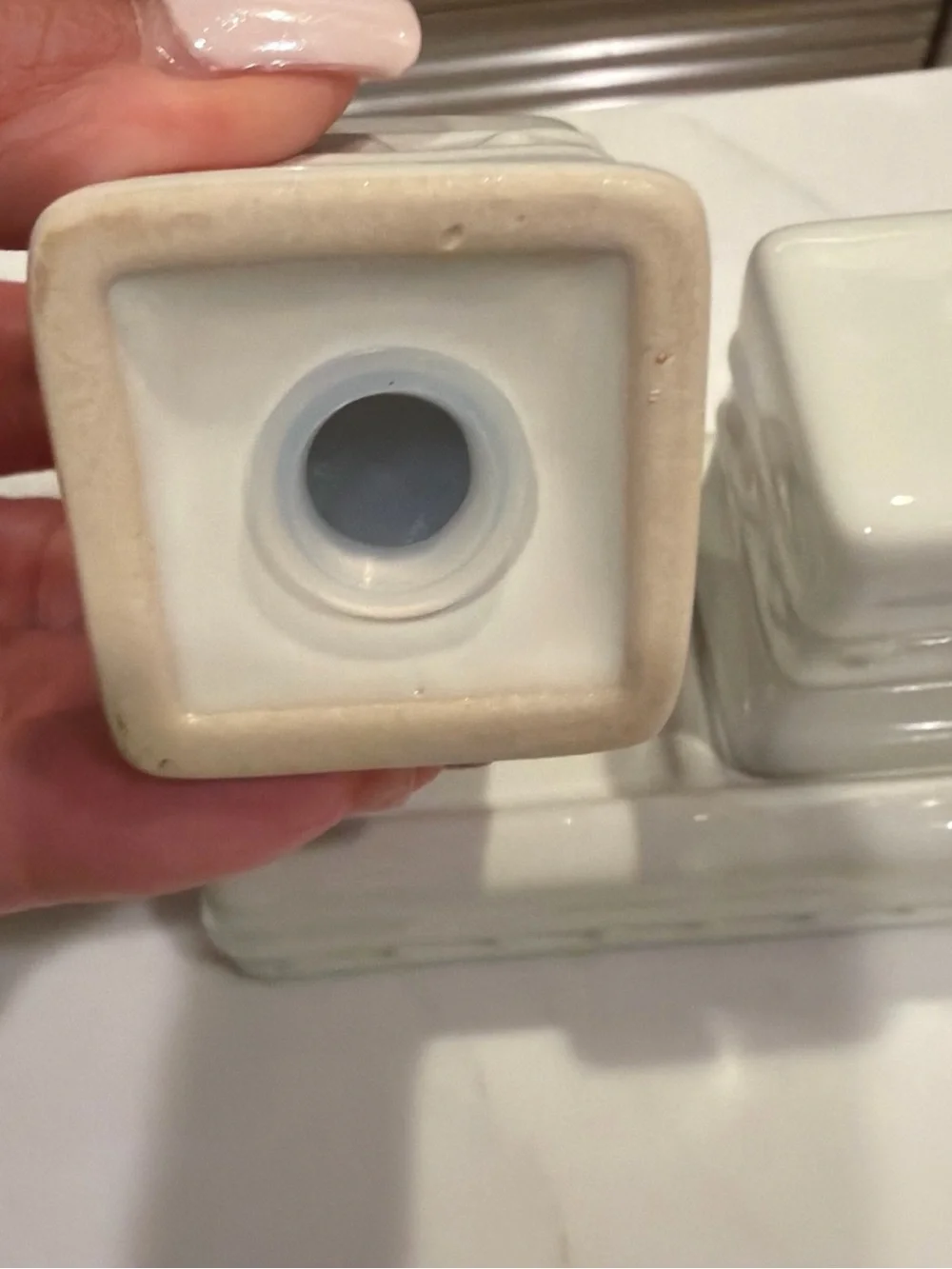 Nora Fleming Ceramic Salt and Pepper Shakers Set with Tray New in Box